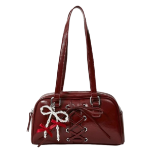 Ribbon Rouge Patent Satchel